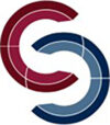 CC Logo - Red and navy blue sans-serif type
