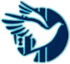 Dove Logo - Dove illustration over cyan and dark blue circle