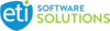 ETI Software Solutions Logo - Cyan and light green sans-serif type with stylized ETI to left
