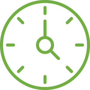 Clock icon in green