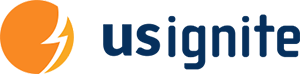 US Ignite Logo - Dark blue sans-serif type with orange circle to left