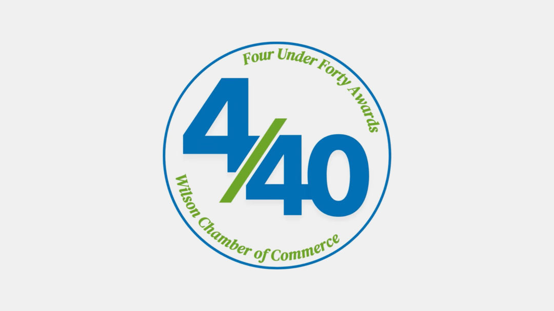 Wilson Chamber of Commerce 4 Under 40 Awards Logo over light gray background